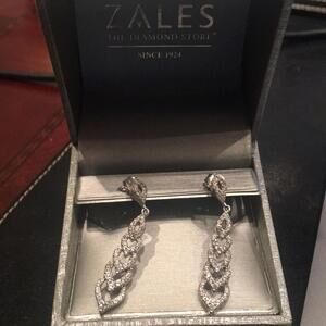 Brand New White Sapphire & Silver Earrings